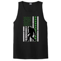 Bigfoot Irish St Patricks Day USA Flag Boy Sasquatch PosiCharge Competitor Tank