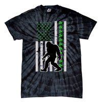 Bigfoot Irish St Patricks Day USA Flag Boy Sasquatch Tie-Dye T-Shirt