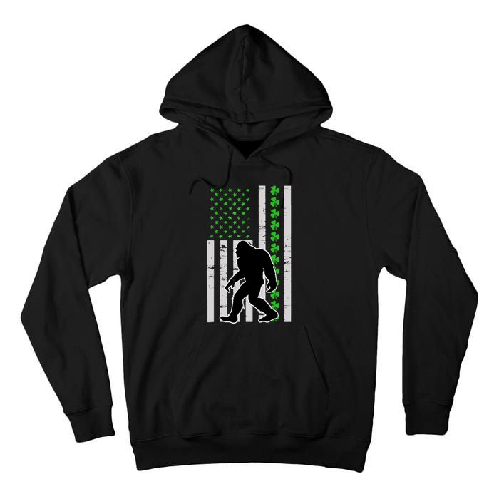 Bigfoot Irish St Patricks Day USA Flag Boy Sasquatch Tall Hoodie