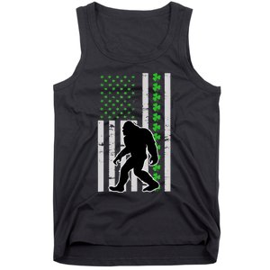 Bigfoot Irish St Patricks Day USA Flag Boy Sasquatch Tank Top