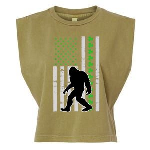 Bigfoot Irish St Patricks Day USA Flag Boy Sasquatch Garment-Dyed Women's Muscle Tee