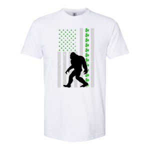 Bigfoot Irish St Patricks Day USA Flag Boy Sasquatch Softstyle CVC T-Shirt