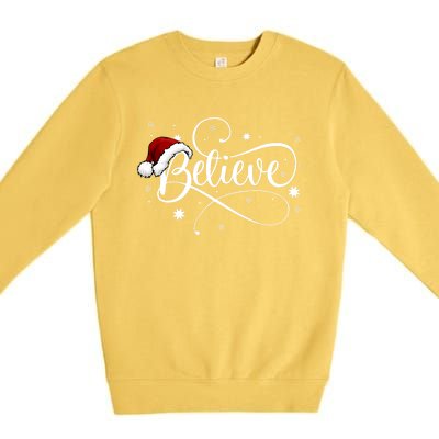 Believe In Santa Claus Funny Christmas Santa Xmas Gift Premium Crewneck Sweatshirt