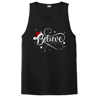 Believe In Santa Claus Funny Christmas Santa Xmas Gift PosiCharge Competitor Tank