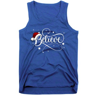 Believe In Santa Claus Funny Christmas Santa Xmas Gift Tank Top