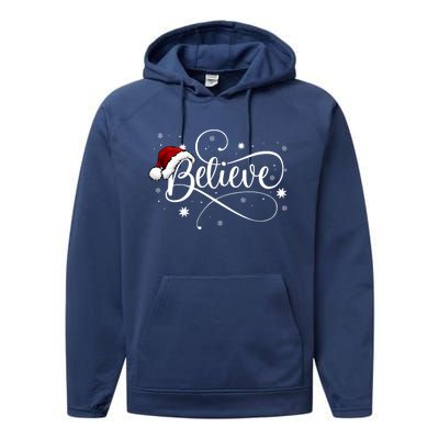 Believe In Santa Claus Funny Christmas Santa Xmas Gift Performance Fleece Hoodie