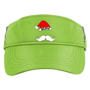 Believe In Santa Funny Mustache Adult Drive Performance Visor