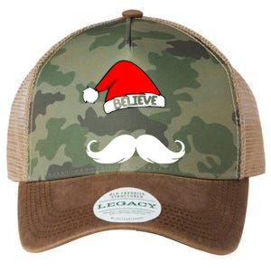 Believe In Santa Funny Mustache Legacy Tie Dye Trucker Hat