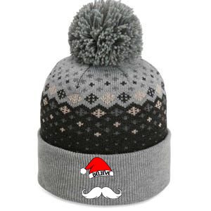 Believe In Santa Funny Mustache The Baniff Cuffed Pom Beanie