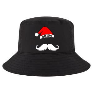 Believe In Santa Funny Mustache Cool Comfort Performance Bucket Hat