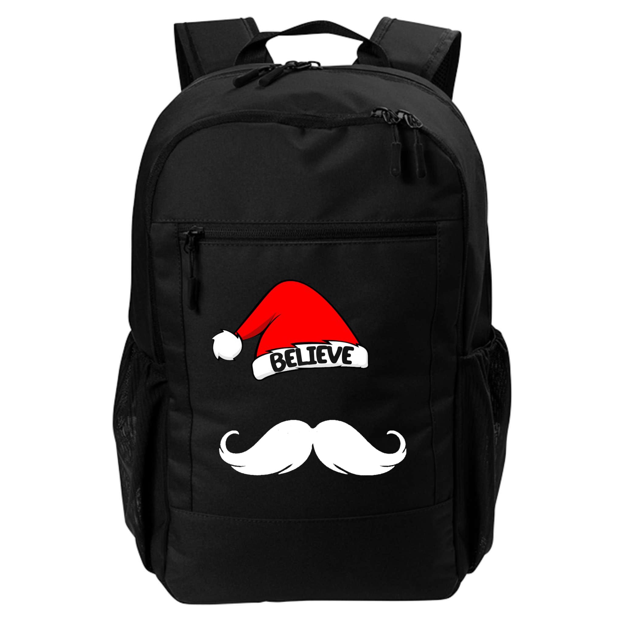 Believe In Santa Funny Mustache Backpack