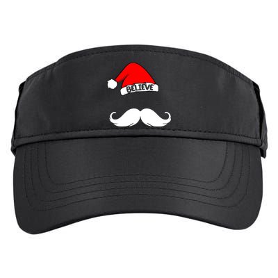 Believe In Santa Funny Mustache Adult Drive Performance Visor