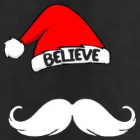 Believe In Santa Funny Mustache 11oz C Handle Ceramic Mug