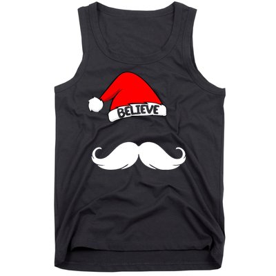 Believe In Santa Funny Mustache Tank Top