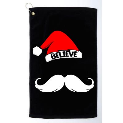 Believe In Santa Funny Mustache Golf Towel