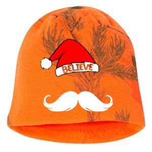 Believe In Santa Funny Mustache Kati - Camo Knit Beanie