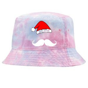 Believe In Santa Funny Mustache Tie-Dyed Bucket Hat