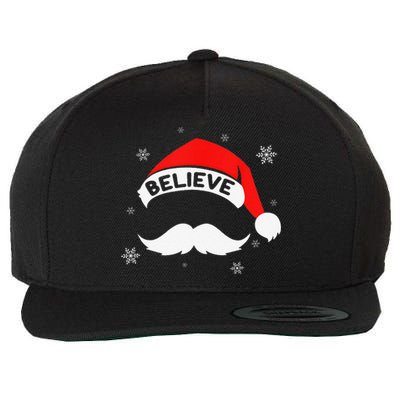 Believe In Santa Claus Christmas Xmas Santa Hat Wool Snapback Cap