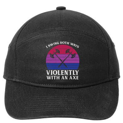 Bisexual I Swing Both Ways Axe Funny Bi Pride Flag Lgbtq 7-Panel Snapback Hat