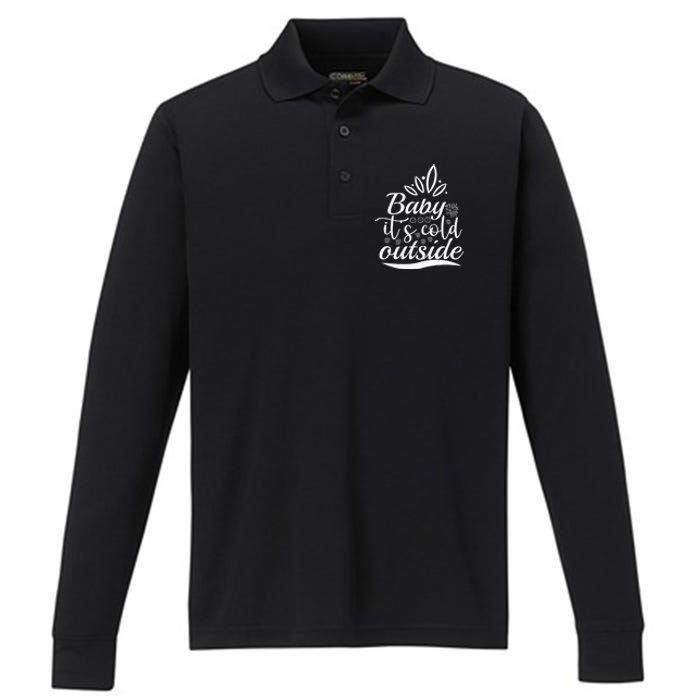 Baby It S Cold Outside Performance Long Sleeve Polo