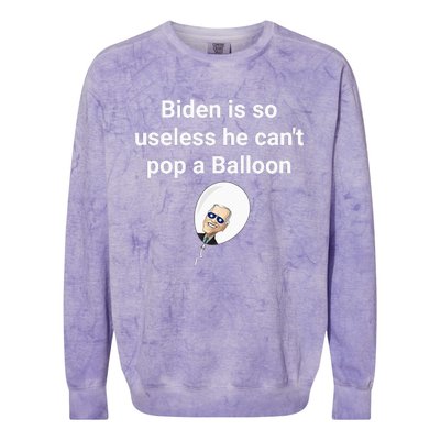 Biden is so useless he can't pop a balloon Chinese balloon Colorblast Crewneck Sweatshirt