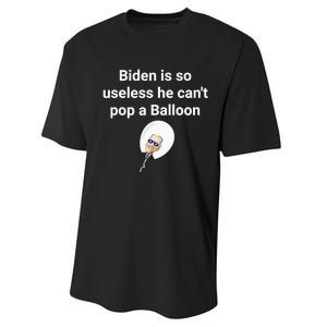 Biden is so useless he can't pop a balloon Chinese balloon Performance Sprint T-Shirt