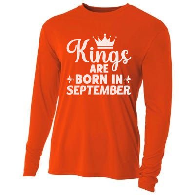 Born In September Funny September Month Gift Cooling Performance Long Sleeve Crew