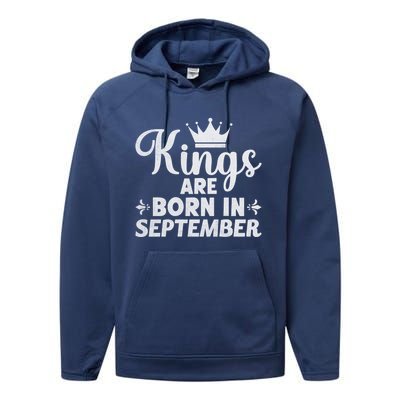 Born In September Funny September Month Gift Performance Fleece Hoodie