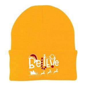 Believe In Santa Clause Christmas Knit Cap Winter Beanie