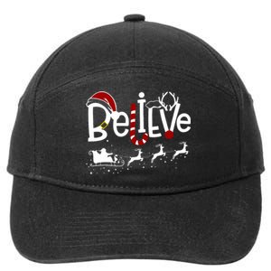 Believe In Santa Clause Christmas 7-Panel Snapback Hat