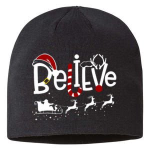 Believe In Santa Clause Christmas Sustainable Beanie