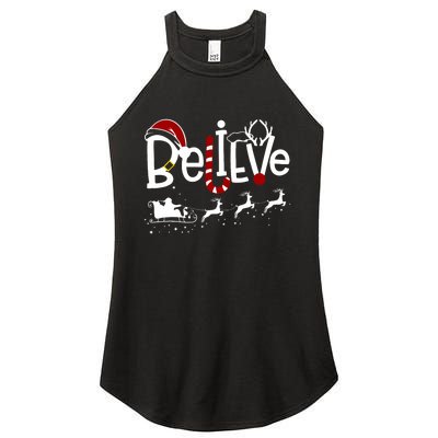 Believe In Santa Clause Christmas Women's Perfect Tri Rocker Tank