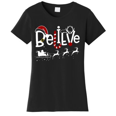 Believe In Santa Clause Christmas Women's T-Shirt