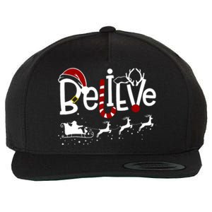 Believe In Santa Clause Christmas Wool Snapback Cap