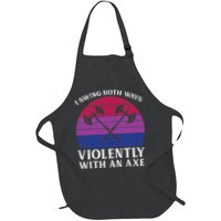 Bisexual I Swing Both Ways Axe Funny Bi Pride Flag Lgbtq Full-Length Apron With Pockets