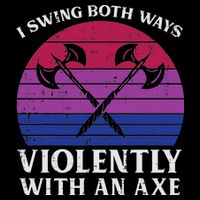 Bisexual I Swing Both Ways Axe Funny Bi Pride Flag Lgbtq Full-Length Apron With Pockets