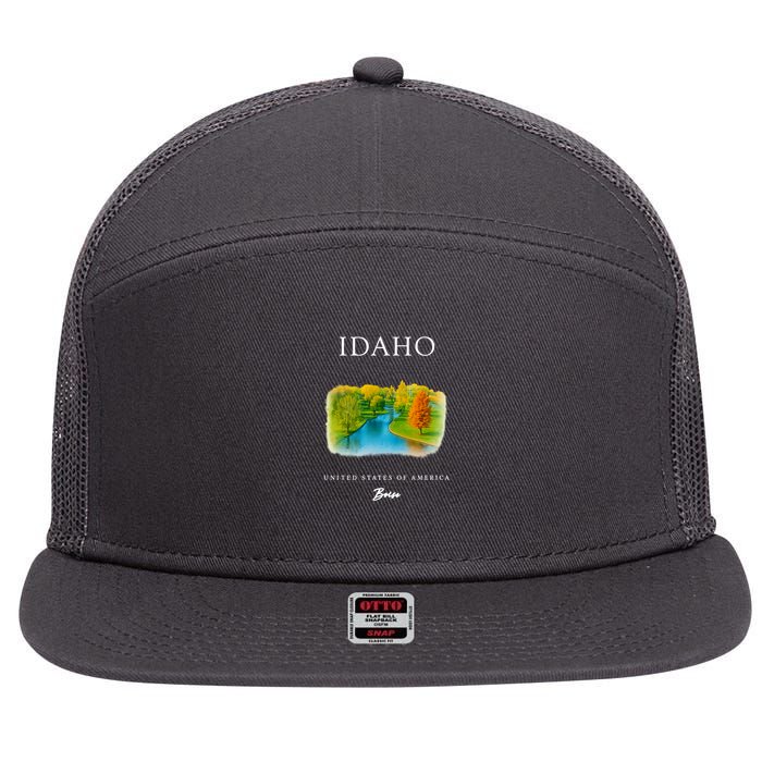Boise Idaho Signature Series 7 Panel Mesh Trucker Snapback Hat