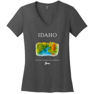 Boise Idaho Signature Series Women's V-Neck T-Shirt