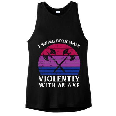 Bisexual I Swing Both Ways Axe Bi Pride Flag Lgbtq Ladies PosiCharge Tri-Blend Wicking Tank