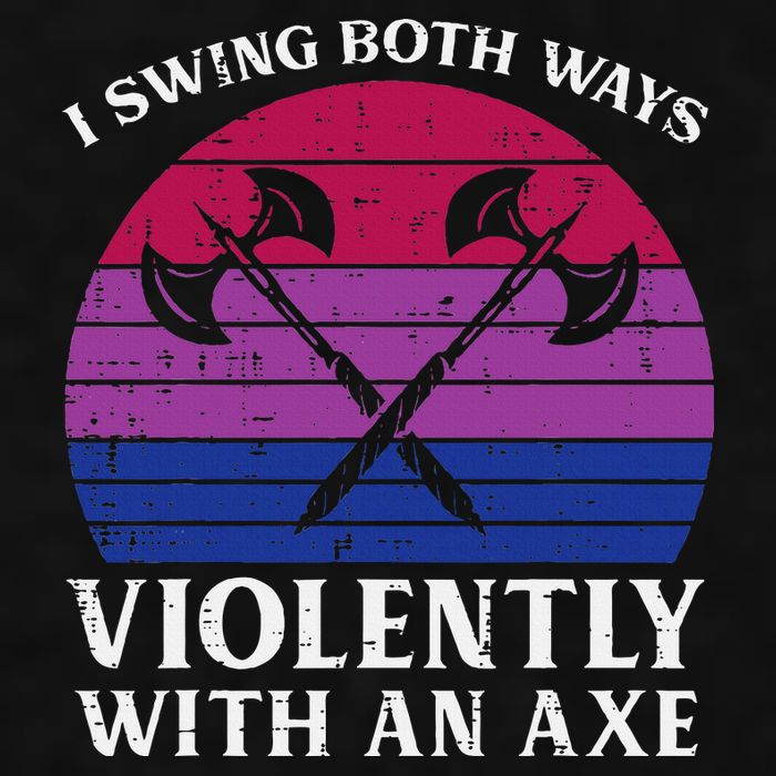 Bisexual I Swing Both Ways Axe Bi Pride Flag Lgbtq Ladies PosiCharge Tri-Blend Wicking Tank