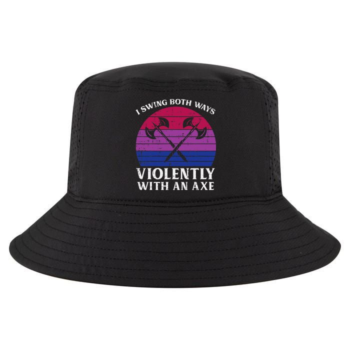 Bisexual I Swing Both Ways Axe Bi Pride Flag Lgbtq Cool Comfort Performance Bucket Hat