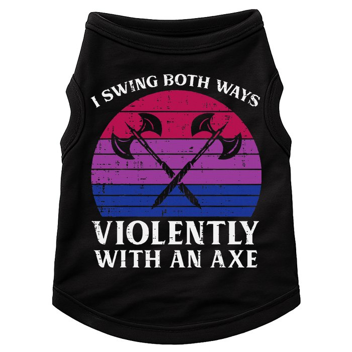 Bisexual I Swing Both Ways Axe Bi Pride Flag Lgbtq Doggie Tank
