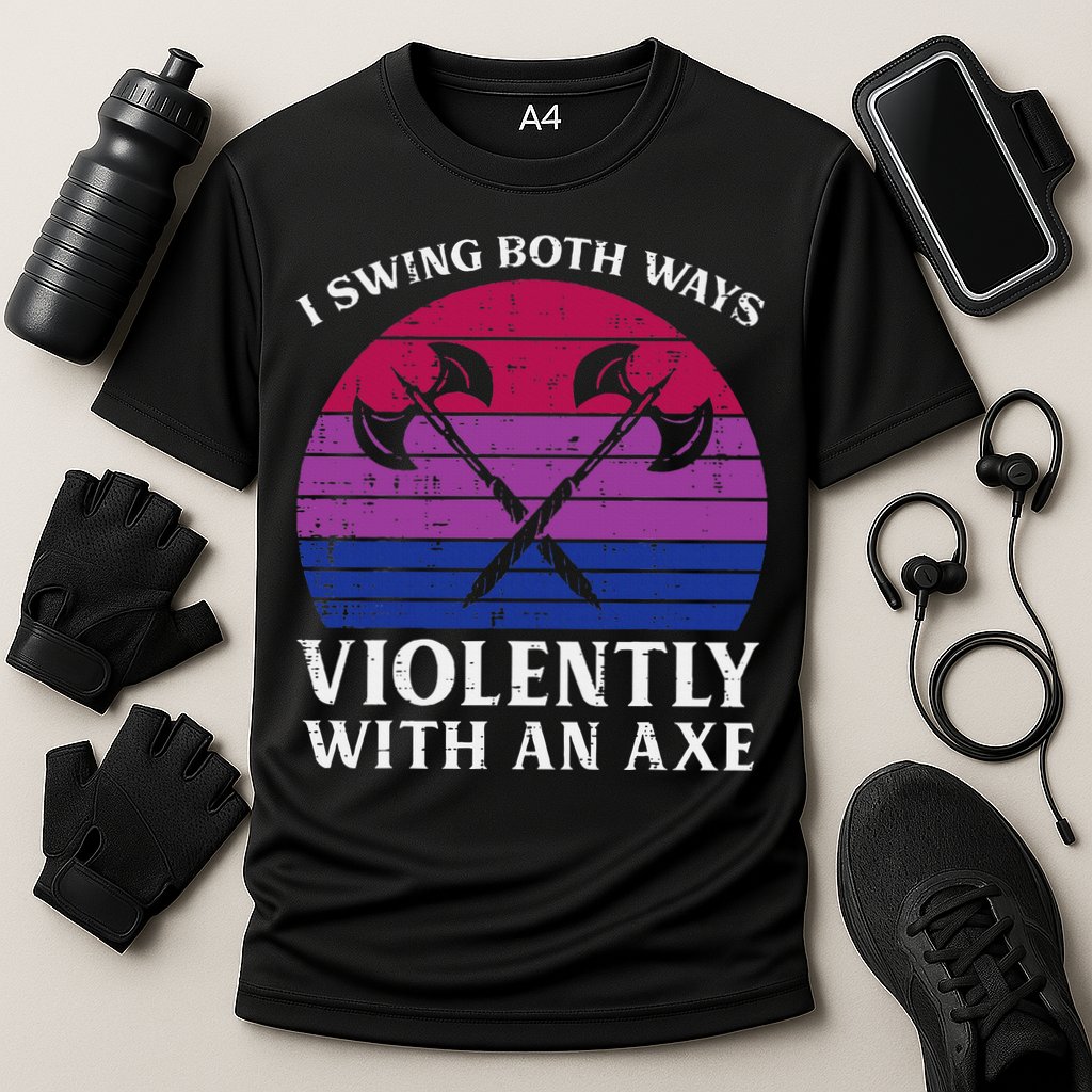 Bisexual I Swing Both Ways Axe Bi Pride Flag Lgbtq Performance Shirt