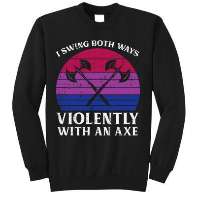 Bisexual I Swing Both Ways Axe Bi Pride Flag Lgbtq Sweatshirt