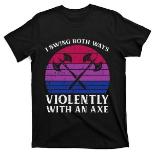 Bisexual I Swing Both Ways Axe Bi Pride Flag Lgbtq T-Shirt