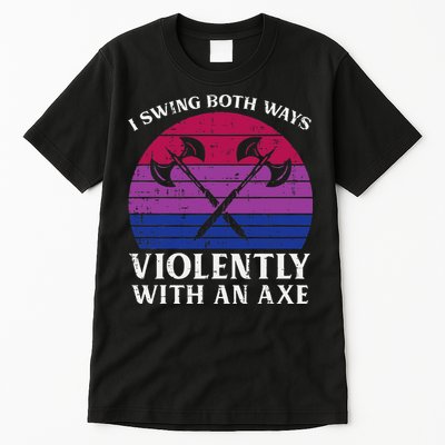 Bisexual I Swing Both Ways Axe Bi Pride Flag Lgbtq Tall T-Shirt