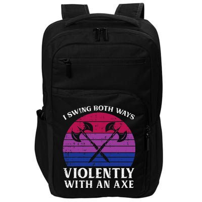 Bisexual I Swing Both Ways Axe Bi Pride Flag Lgbtq Impact Tech Backpack