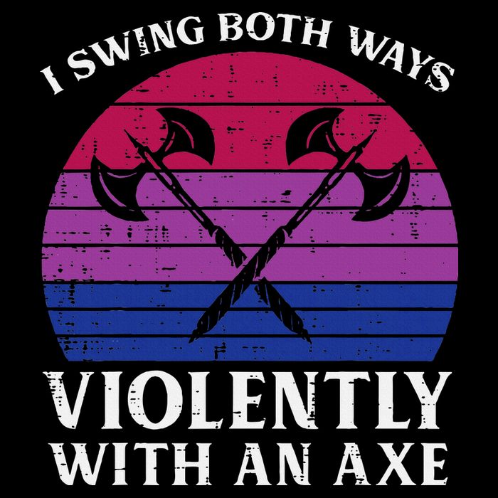 Bisexual I Swing Both Ways Axe Bi Pride Flag Lgbtq Button