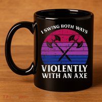 Bisexual I Swing Both Ways Axe Bi Pride Flag Lgbtq 11oz C Handle Ceramic Mug