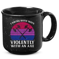 Bisexual I Swing Both Ways Axe Bi Pride Flag Lgbtq 15oz Campfire Ceramic Mug
